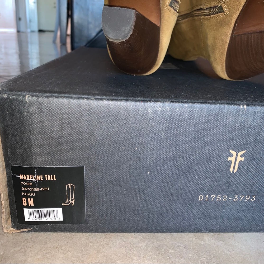 Frye Tan Suede Knee-High Heeled Boots - Picture 9 of 9